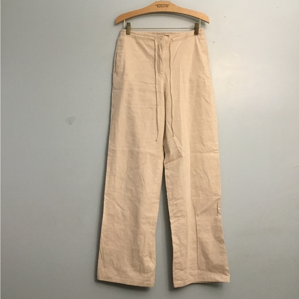 Ellen Tracy Light Tan Linen Pants